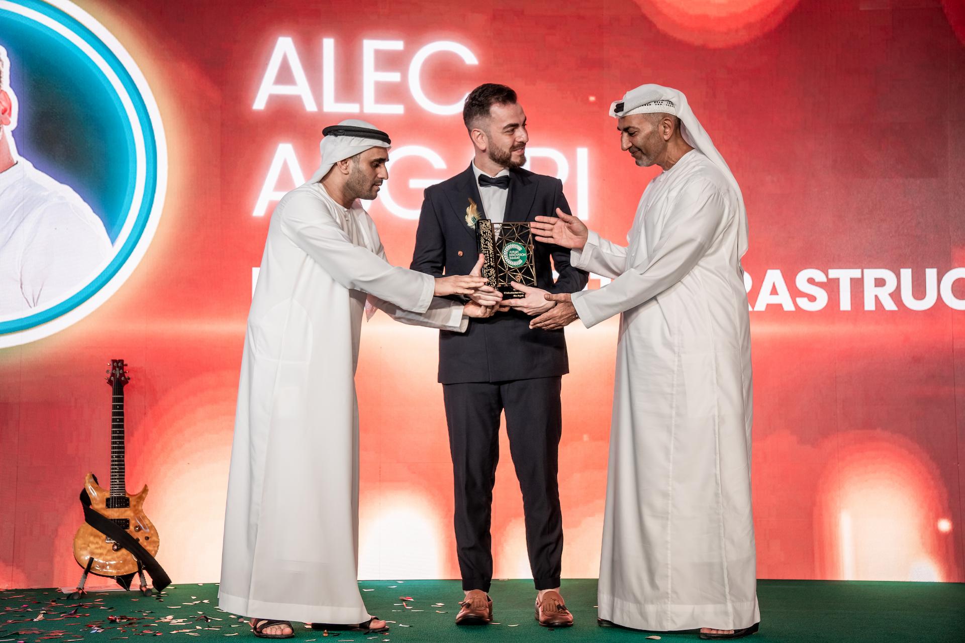 Award ceremony at DFISX 2023 recognizing Alec Asgari on the main stage