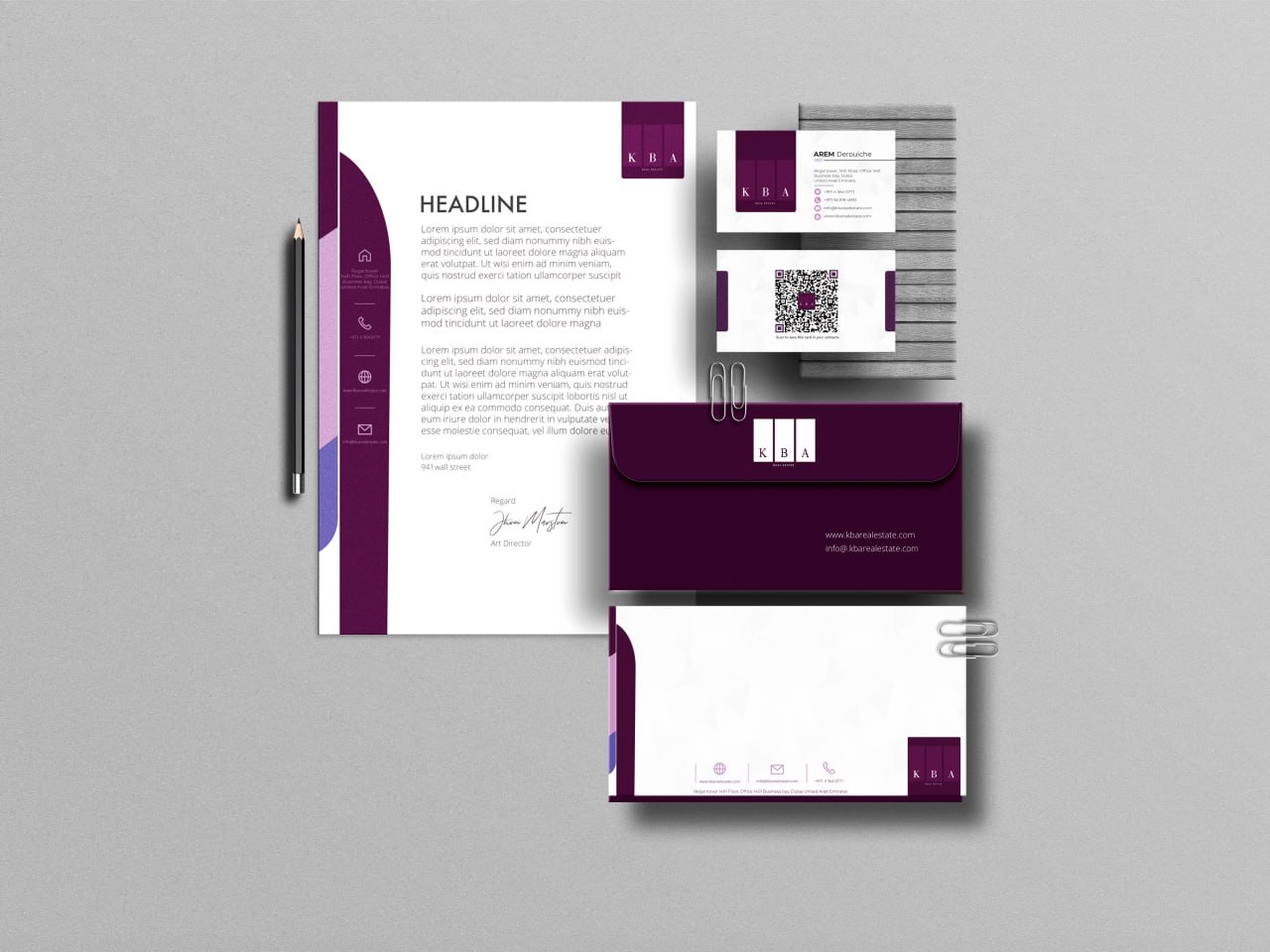 Full Brand Identity and Design Suite for KBA Real Estate